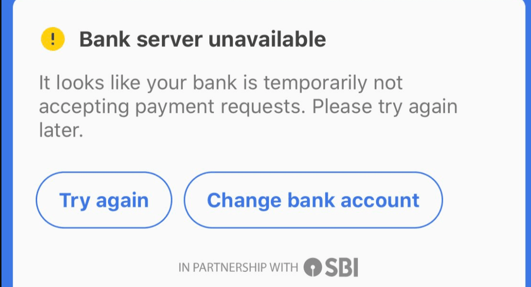 SBI UPI Not Working